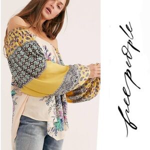 Free People floral off the shoulder top